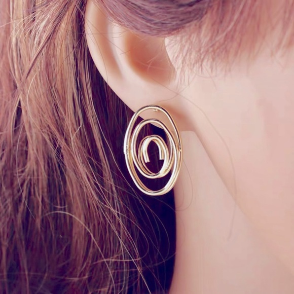 Jewelry - ❣️$25/3❣️ Sterling Silver Plated Finger Print Stud Earrings